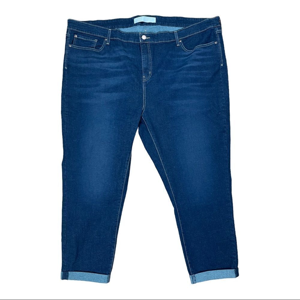 Levi's Blue signature Cropped Jeans Women’s Size 28 W40 Mid Rise Boyfriend EUC